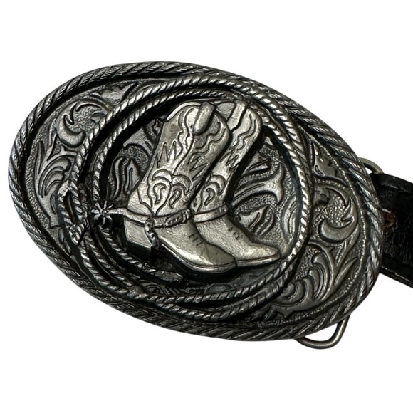 Chambers Genuine Top Grain Leather Large Stainless Oval Buckle Western Belt, 37\